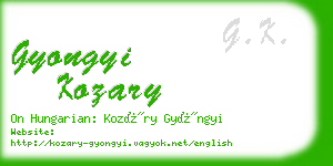 gyongyi kozary business card